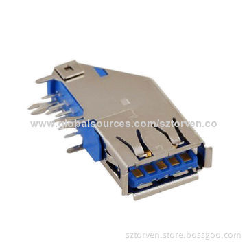 USB 3.0 Connector, Female Side Entry, Right Angle, Dip Type